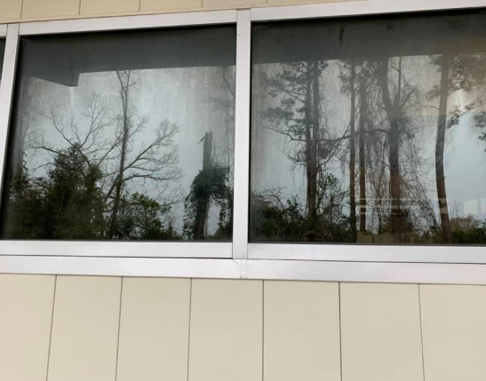 Eco-friendly window cleaning — before window cleaning (Okanagan)