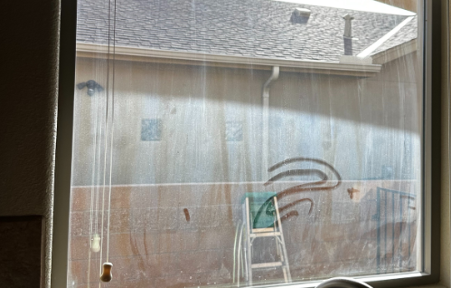 Hard water stain removal — before window cleaning (Okanagan)